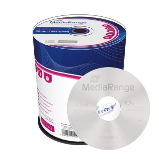 MediaRange 100 Professional Rohlinge CD-R Full Printable Silver proselect 80Min 700MB 52x Spindel 