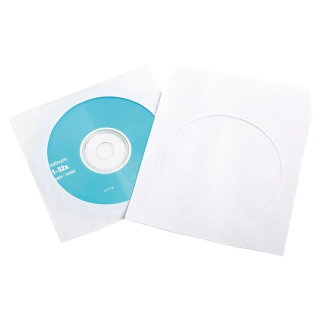 50 CD DVD BR Papier Hüllen weiß