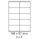 1000 Bogen Etiketten 105 x 57 mm auf DIN A4 weiß