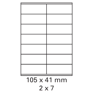 200 Bogen Etiketten 105 x 41 mm auf DIN A4 weiß