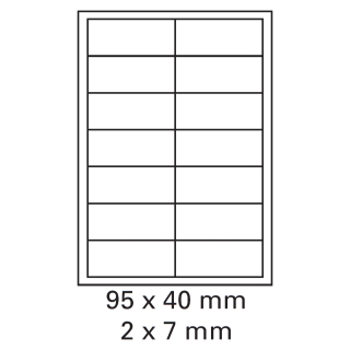 500 Bogen Etiketten 95 x 40 mm auf DIN A4 weiß