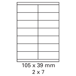 1000 Bogen Etiketten 105 x 39 mm auf DIN A4 weiß
