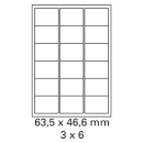 100 Bogen Etiketten 63,5 x 46,6 mm auf DIN A4 weiß