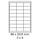3000 Bogen Etiketten 66 x 33,9 mm auf DIN A4 weiß