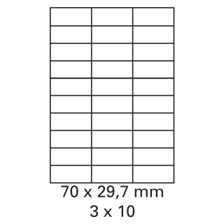 1000 Bogen Etiketten 70 x 29,7 mm auf DIN A4 weiß