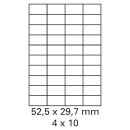 2000 Bogen Etiketten 52,4 x 29,7 mm auf DIN A4 weiß