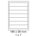 500 Bogen Etiketten 190 x 38 mm auf DIN A4 weiß