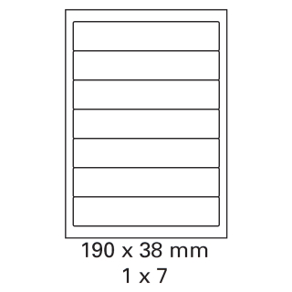 2000 Bogen Etiketten 190 x 38 mm auf DIN A4 weiß