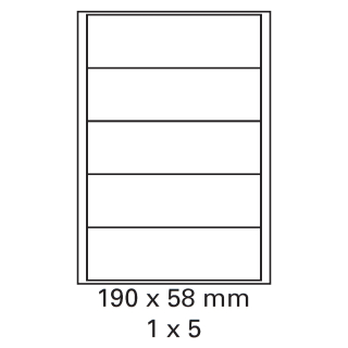 100 Bogen Etiketten 190 x 58 mm auf DIN A4 weiß