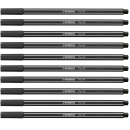 10 Fasermaler Stabilo Pen 68 schwarz 1,0 mm