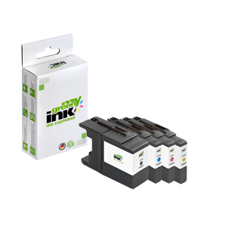 Alternative Tintenpatronen für Brother LC-1280XLVAL Set (BK+C+M+Y) - ca. 1x2.400, 3x1.200 Seiten