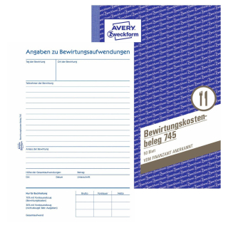 Zweckform 745 Bewirtungskostenbeleg A5, 50 Blatt