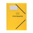 Postmappe gelb aus Kunststoff und Gummizug