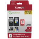 Original Tintenpatronen Canon PG-540L / CL-541XL Multipack + Fotopapier
