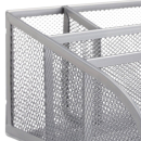 relaxdays Schreibtisch-Organizer silber Metall 5 Fächer 25,5 x 18,0 x 10,5 cm