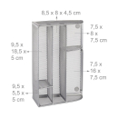 relaxdays Schreibtisch-Organizer silber Metall 5 Fächer 25,5 x 18,0 x 10,5 cm