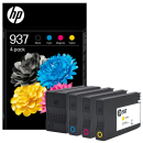 HP 937 (6C400NE) schwarz, cyan, magenta, gelb...