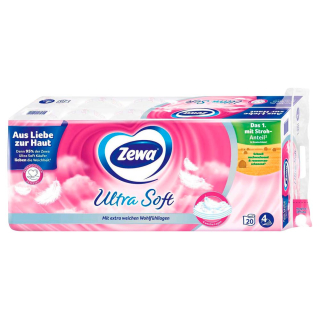 Zewa Toilettenpapier Ultra Soft 4-lagig, 20 Rollen