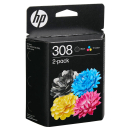 Original HP 308 schwarz, color Druckerpatronen, 2er-Set