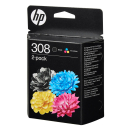 Original HP 308 schwarz, color Druckerpatronen, 2er-Set