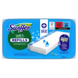 Swiffer WET+ ANTIBACTERIAL REFILLS Feuchte Bodentücher Mikrofaser, 10 St.