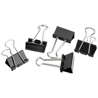 Gowi Foldbackklammern schwarz 2,5 cm, 12 Stück