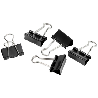 Gowi Foldbackklammern schwarz 3,2 cm, 12 Stück